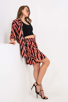 Костюм штапель рубашка + шорты 1252 коралл